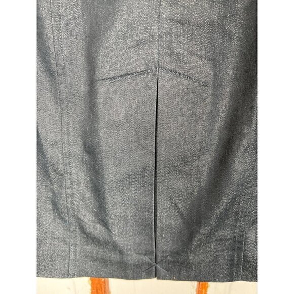 NWT VTG Worthington Womens Size 6 Charcoal Denim Pencil Skirt Side Belt Zippers - Picture 9 of 14